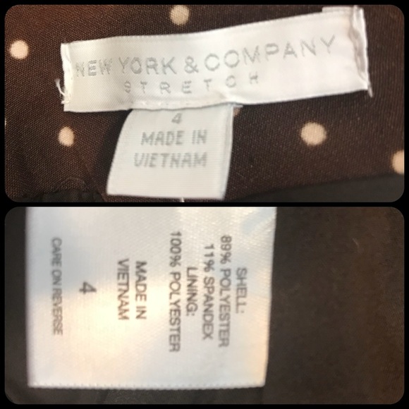 NEW YORK & COMPANY Brown Polka Dot Pencil Skirt - Picture 6 of 8